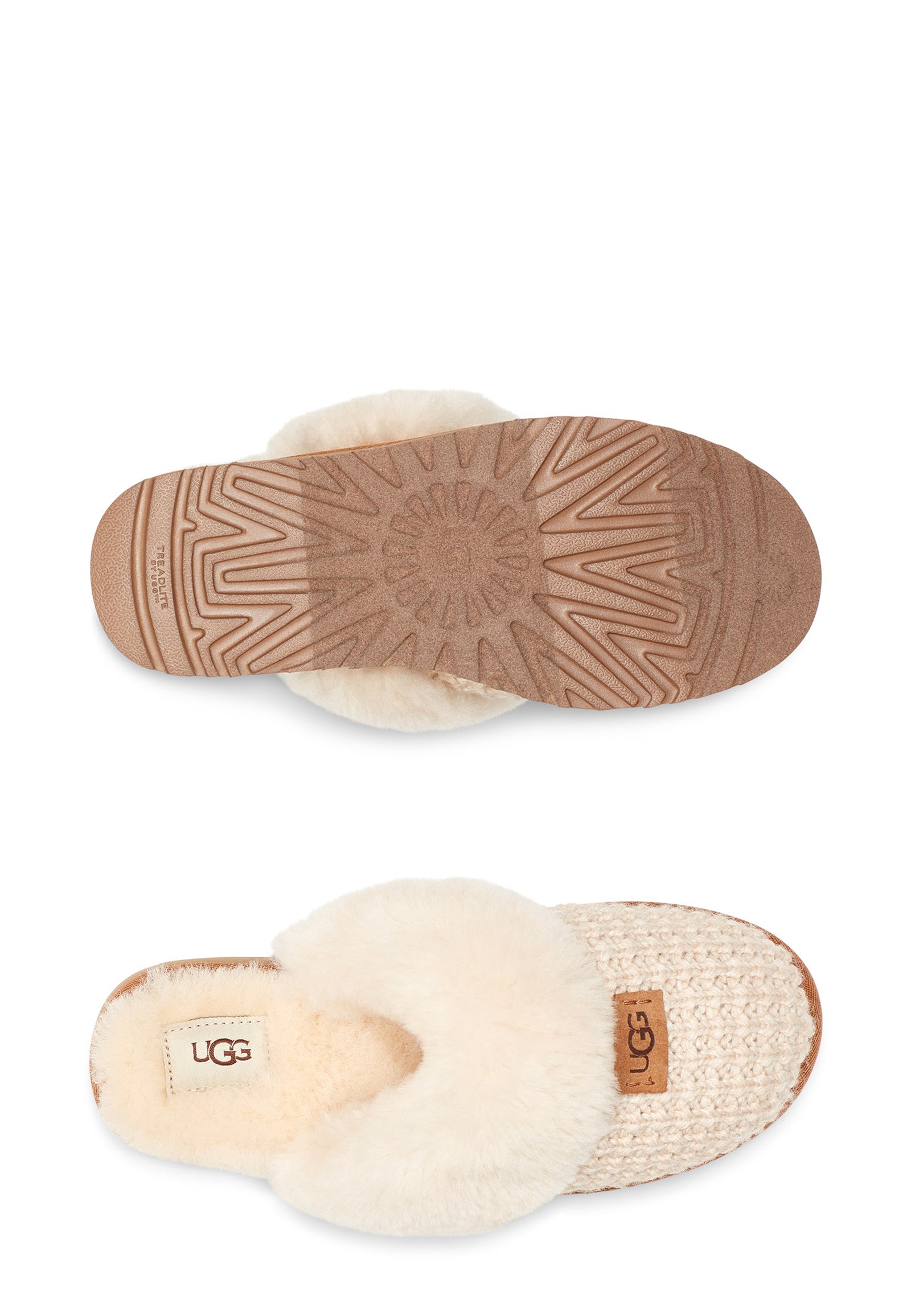 美品❤️UGG Cozy ニット ムートン スリッパ サンダル クリーム
