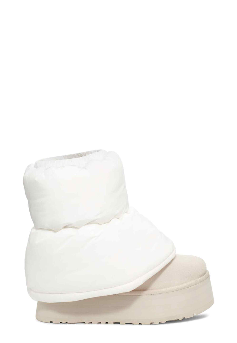 Classic Mini Dipper Puffer Boot | White Ceramic