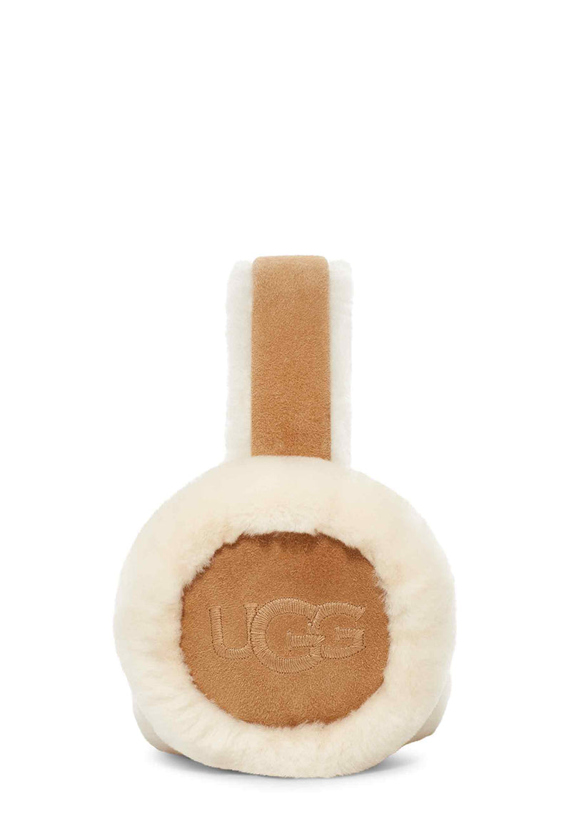 Sheepskin Embroidery Earmuffs | Chestnut