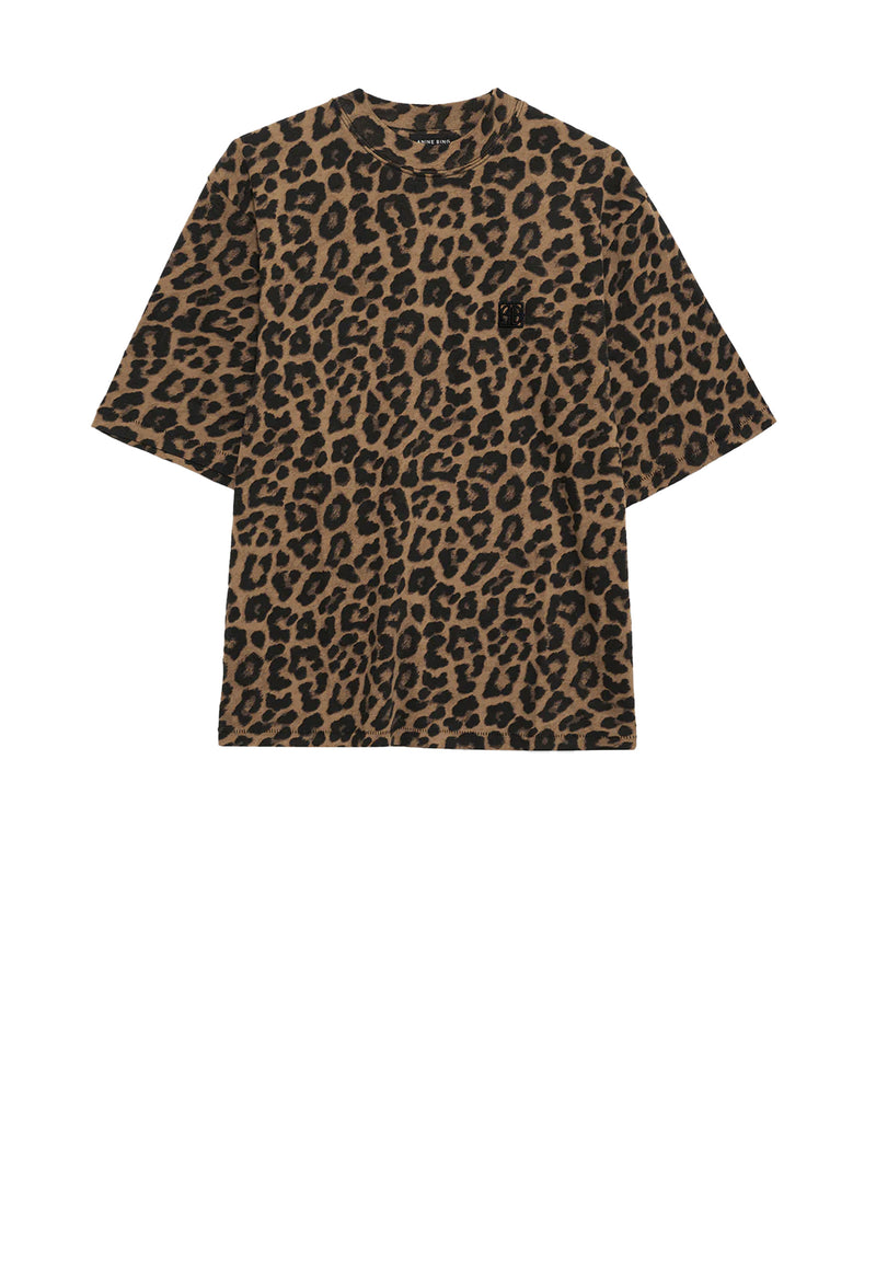 Avi T-Shirt | Black Brown Leopard