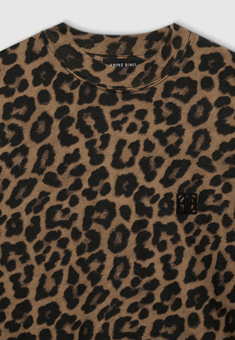 Avi T-Shirt | Black Brown Leopard