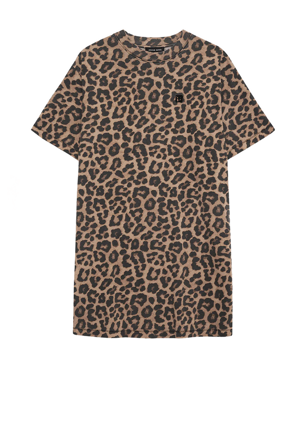 Beth Mini Kleid | Black Brown Leopard