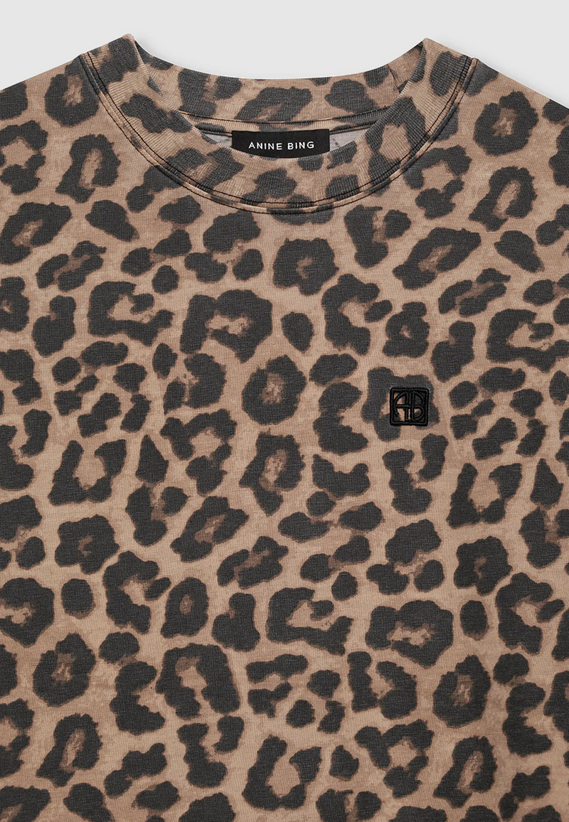 Beth Mini Kleid | Black Brown Leopard