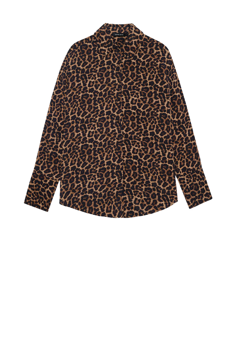 Bridget Bluse | Black Brown Leopard