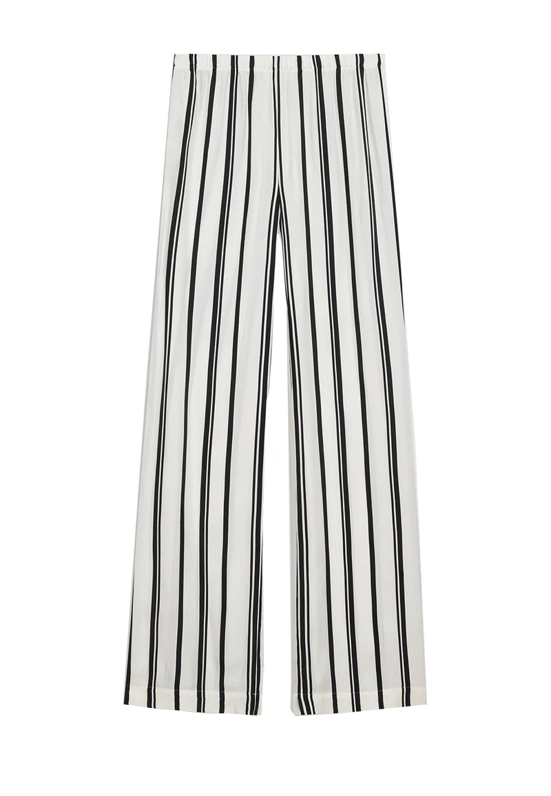 Elain Hose | Ivory and Black Monogram Stripe