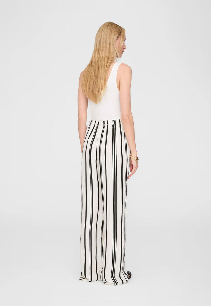 Elain Hose | Ivory and Black Monogram Stripe