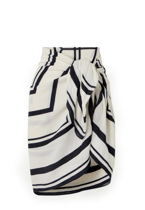 Eliza Sarong | Ivory and Black Monogram