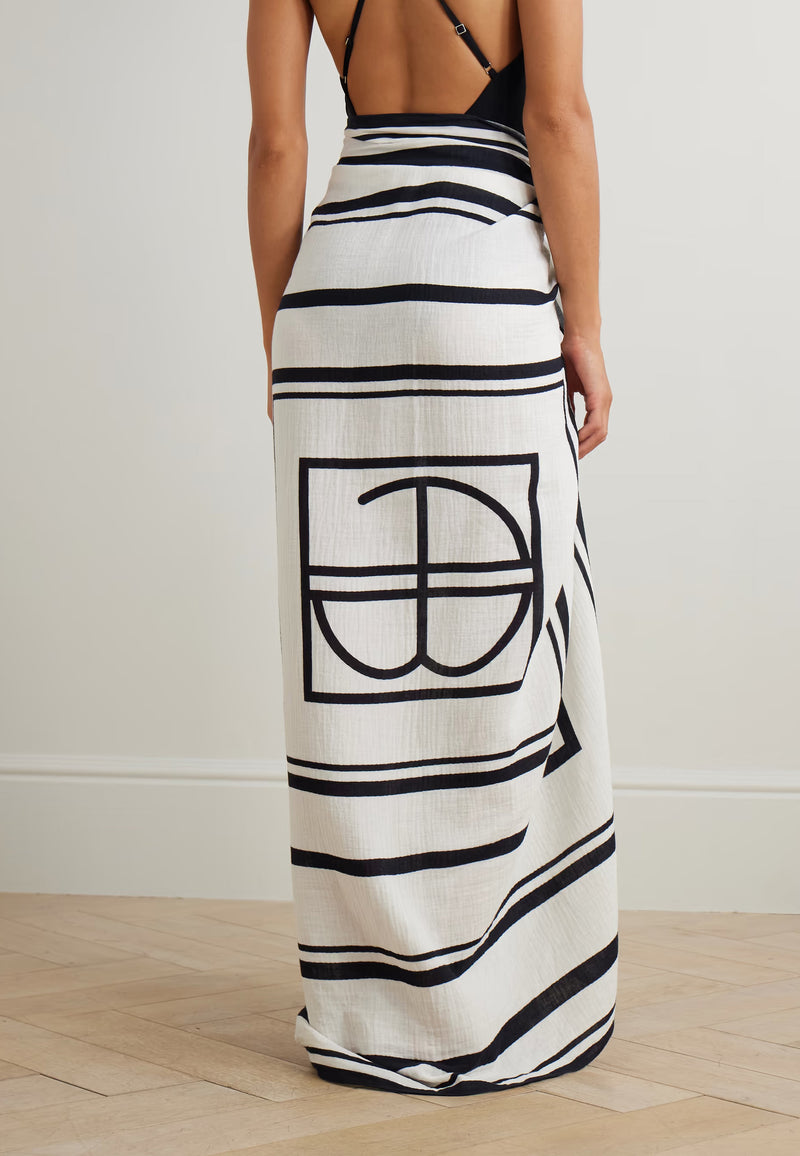 Eliza Sarong | Ivory and Black Monogram