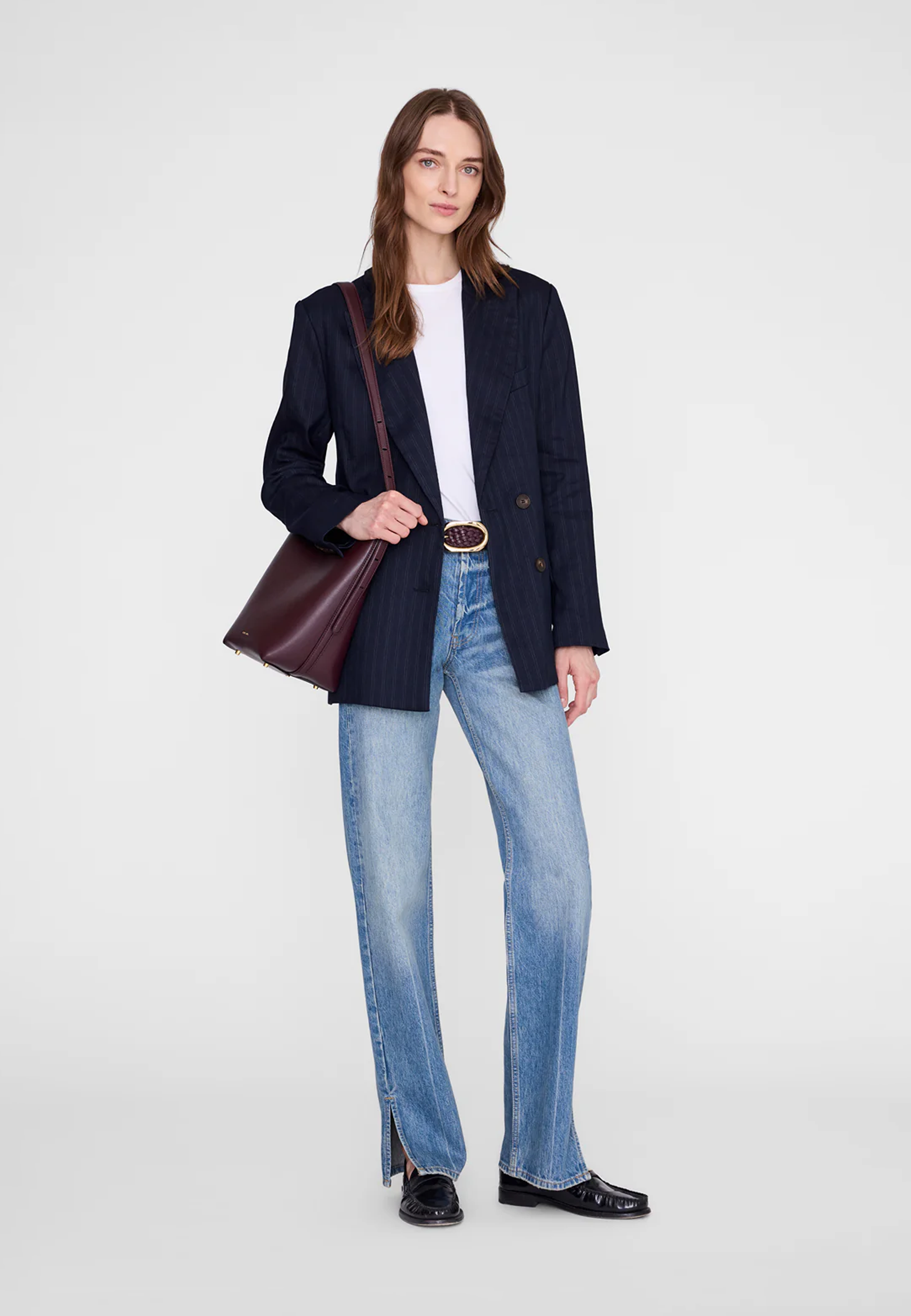 Elly Medium Bucket Bag | Grained Leather Fig