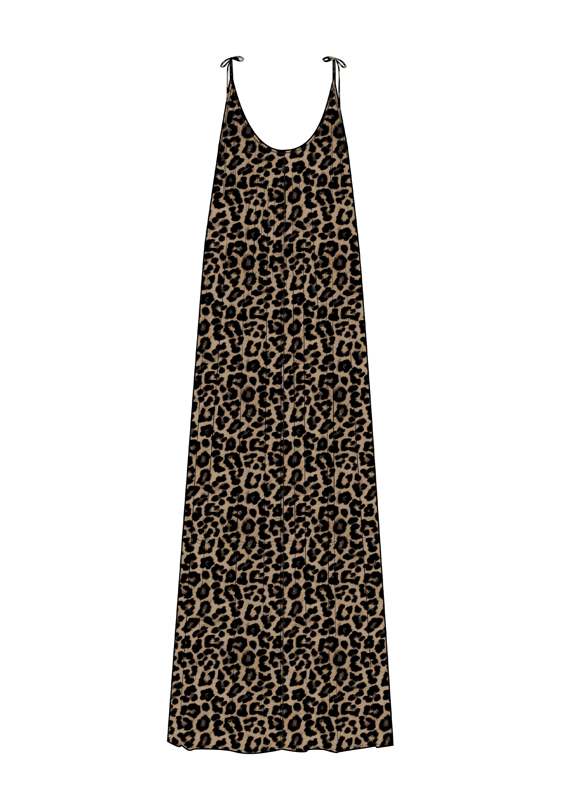 Flora Maxikleid | Black and Brown Leopard
