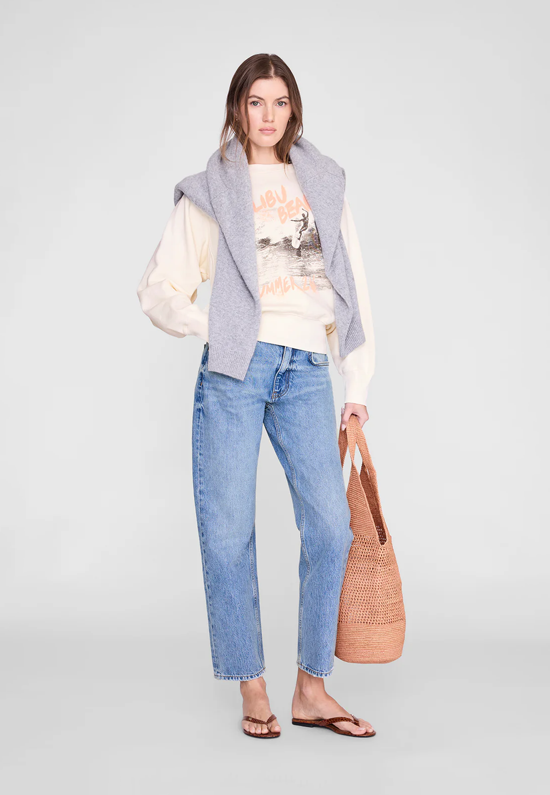 Harry Shrunken Sweatshirt | Surfer Washed Buttercream