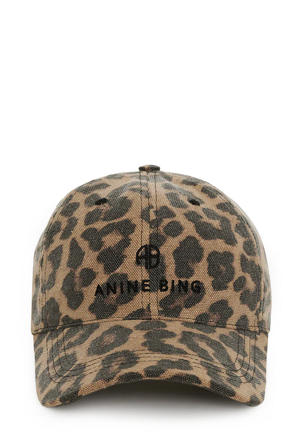 Jeremy Baseball Cap | Black Brown Leopard
