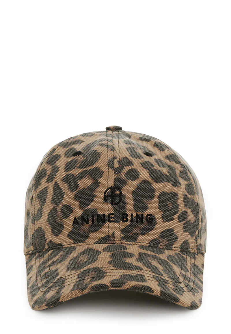 Jeremy Baseball Cap | Black Brown Leopard