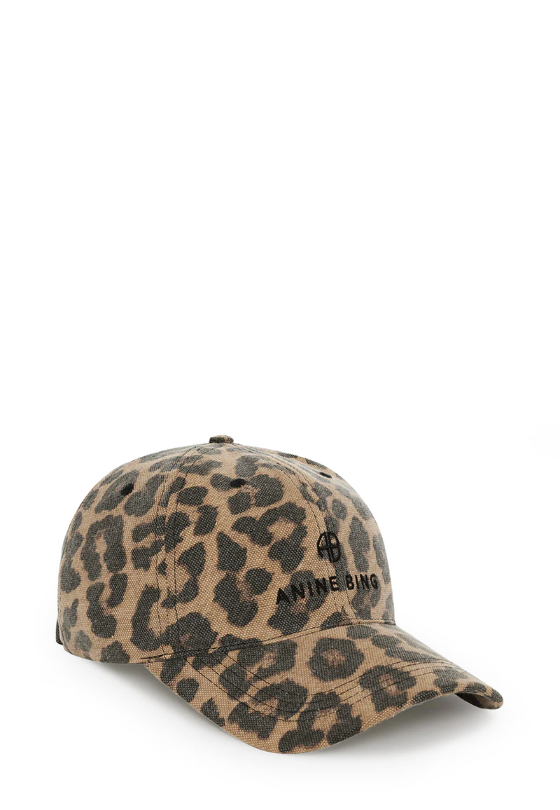 Jeremy Baseball Cap | Black Brown Leopard