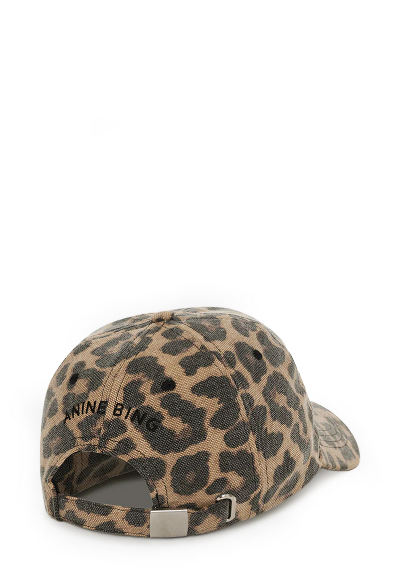 Jeremy Baseball Cap | Black Brown Leopard