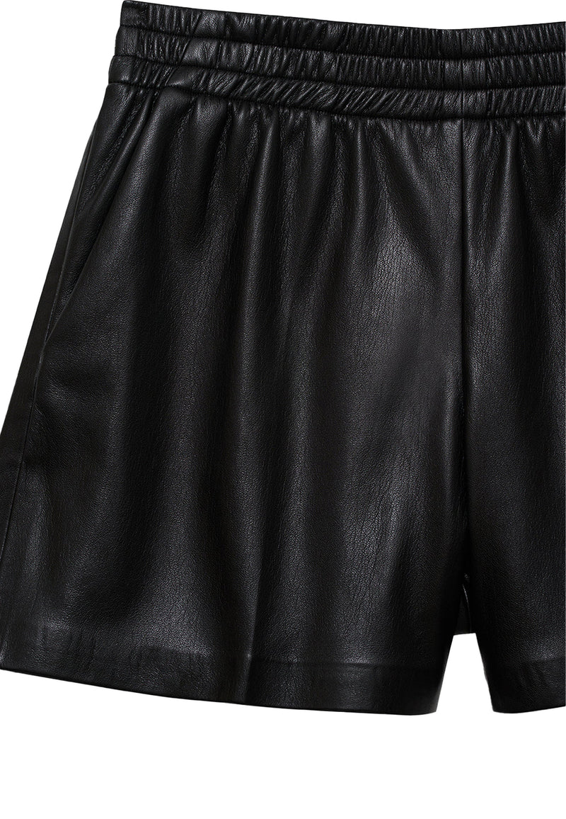 Kam Shorts | Black Vegan Leather