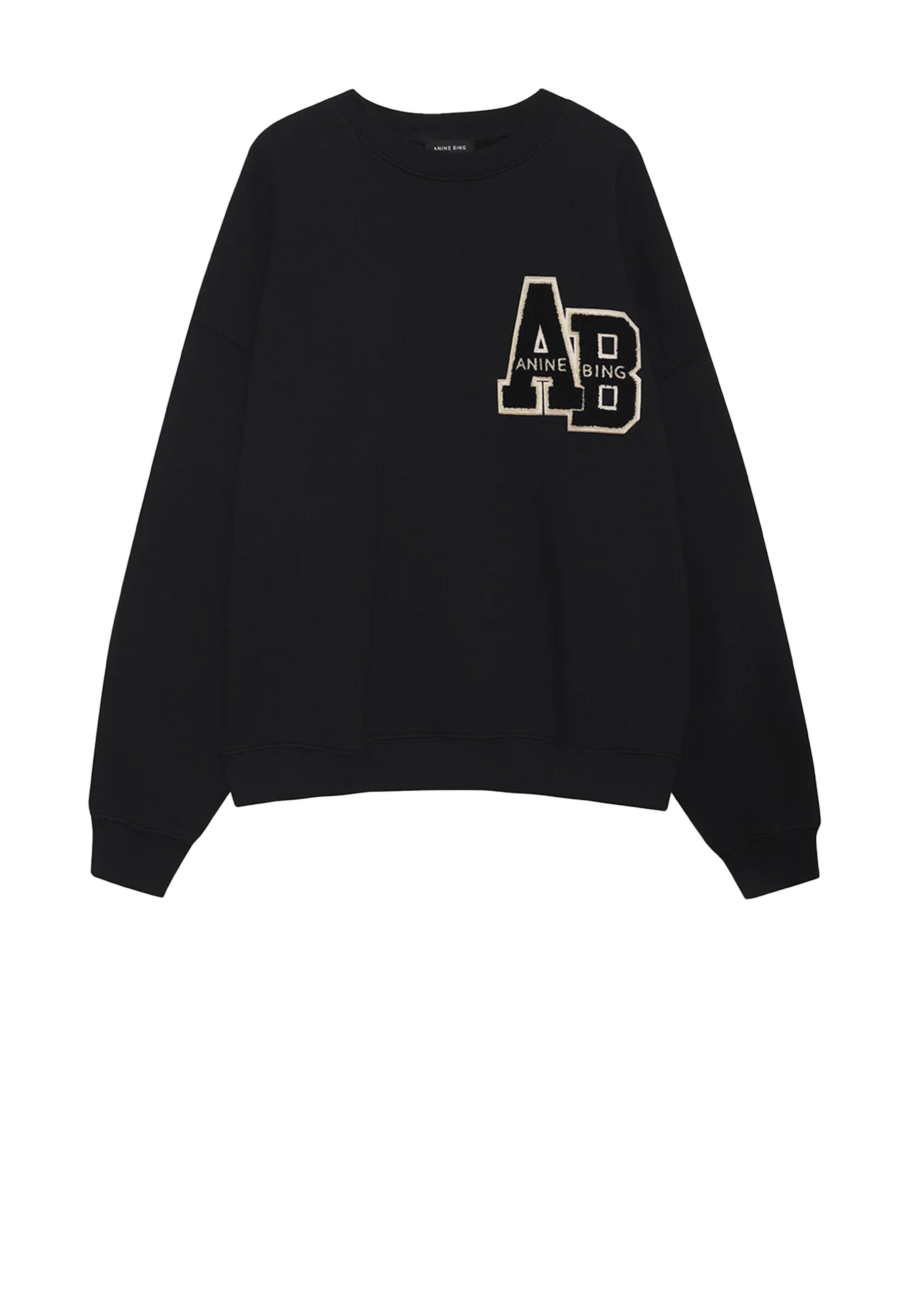 Miles Oversized Sweatshirt | Letterman Black
