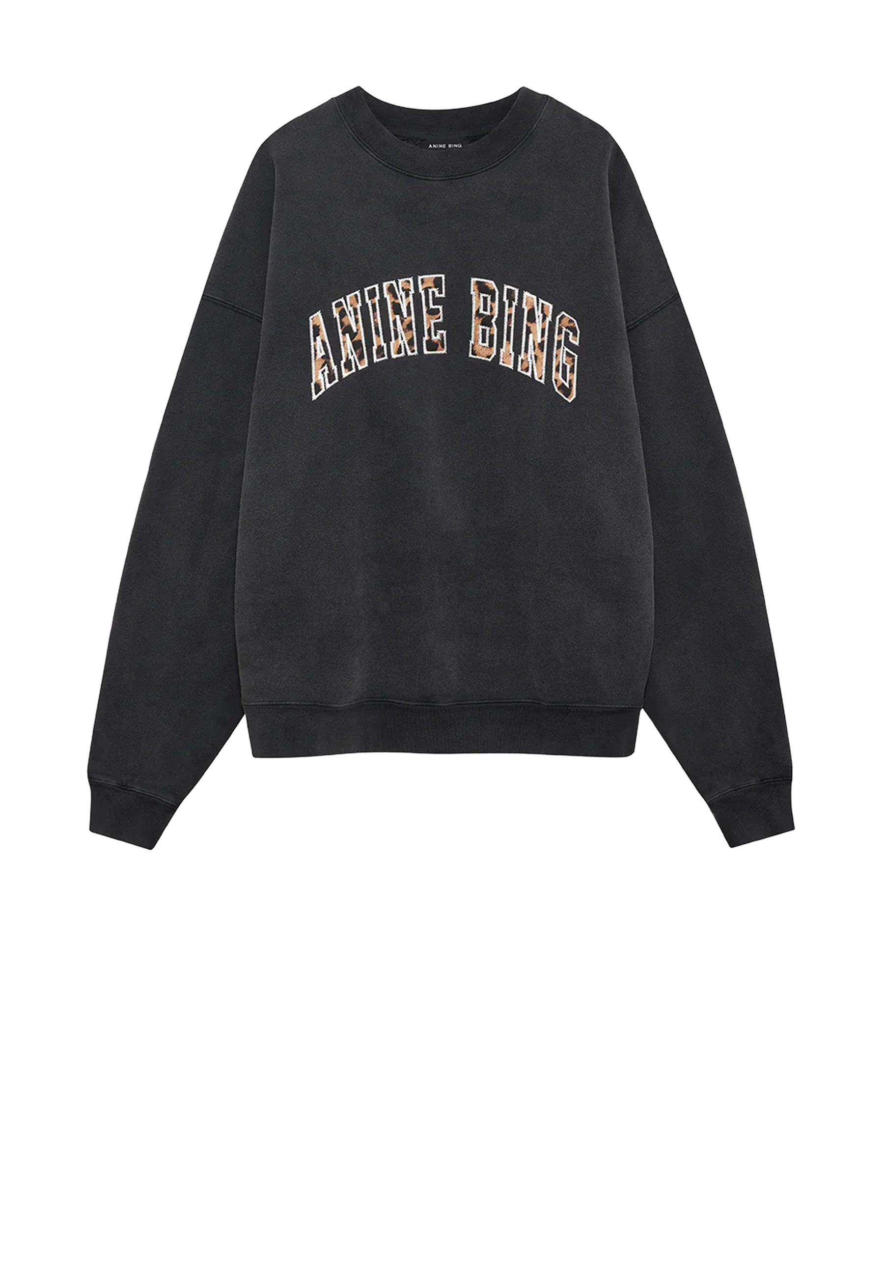 Miles Sweatshirt | Anine Bing Leopard Black Washed