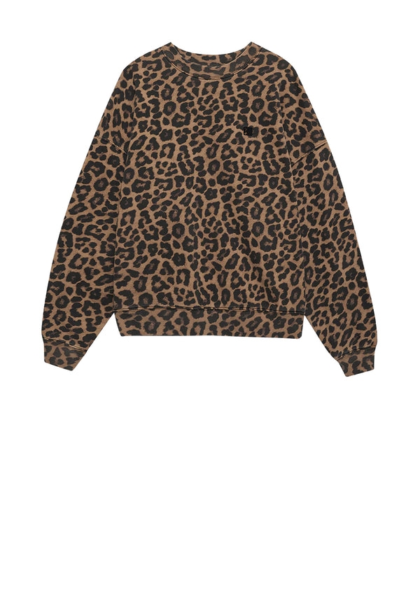 Miles Sweatshirt | Black Brown Leopard