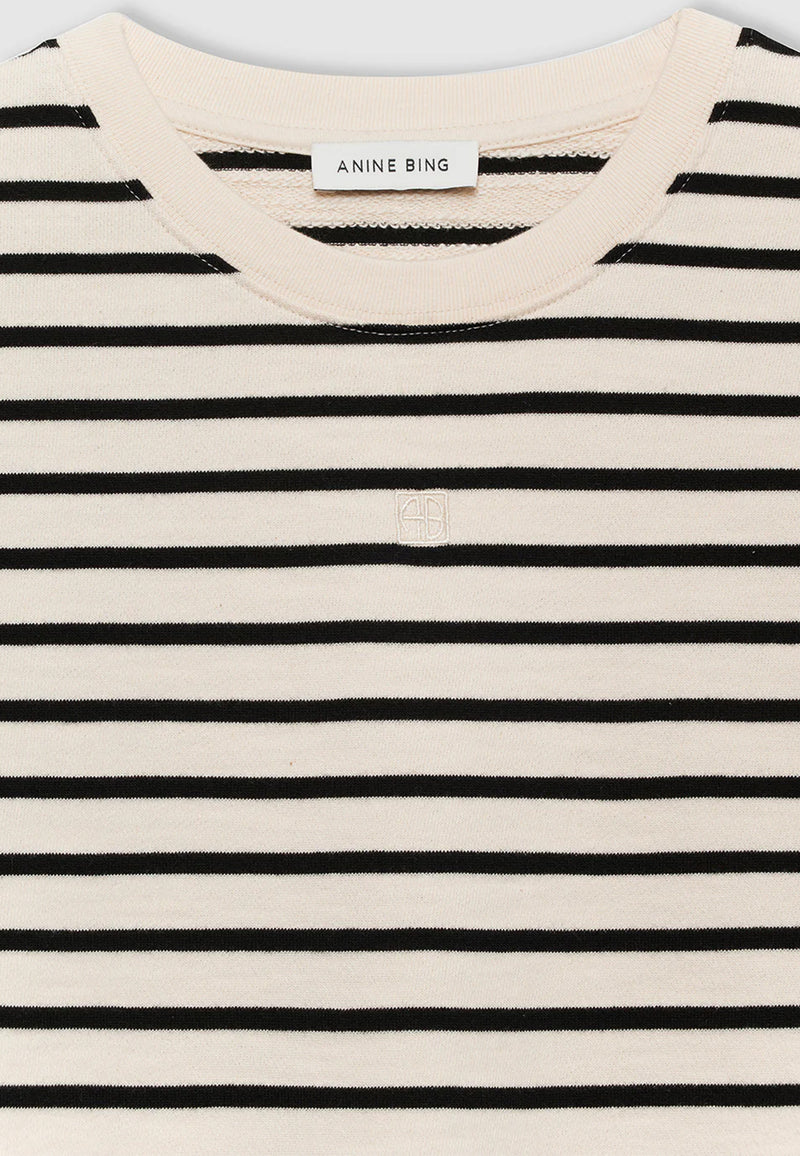 Myers Cropped T-Shirt | Black Stripe French Terry