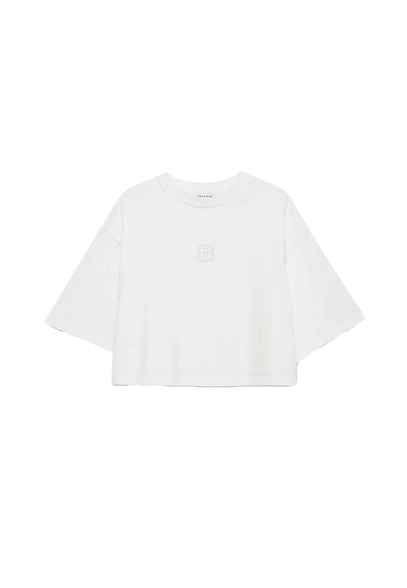 Myers Cropped T-Shirt | Ivory Framed Monogram