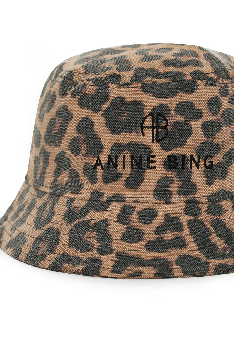 Nicks Bucket Hat | Black Brown Leopard