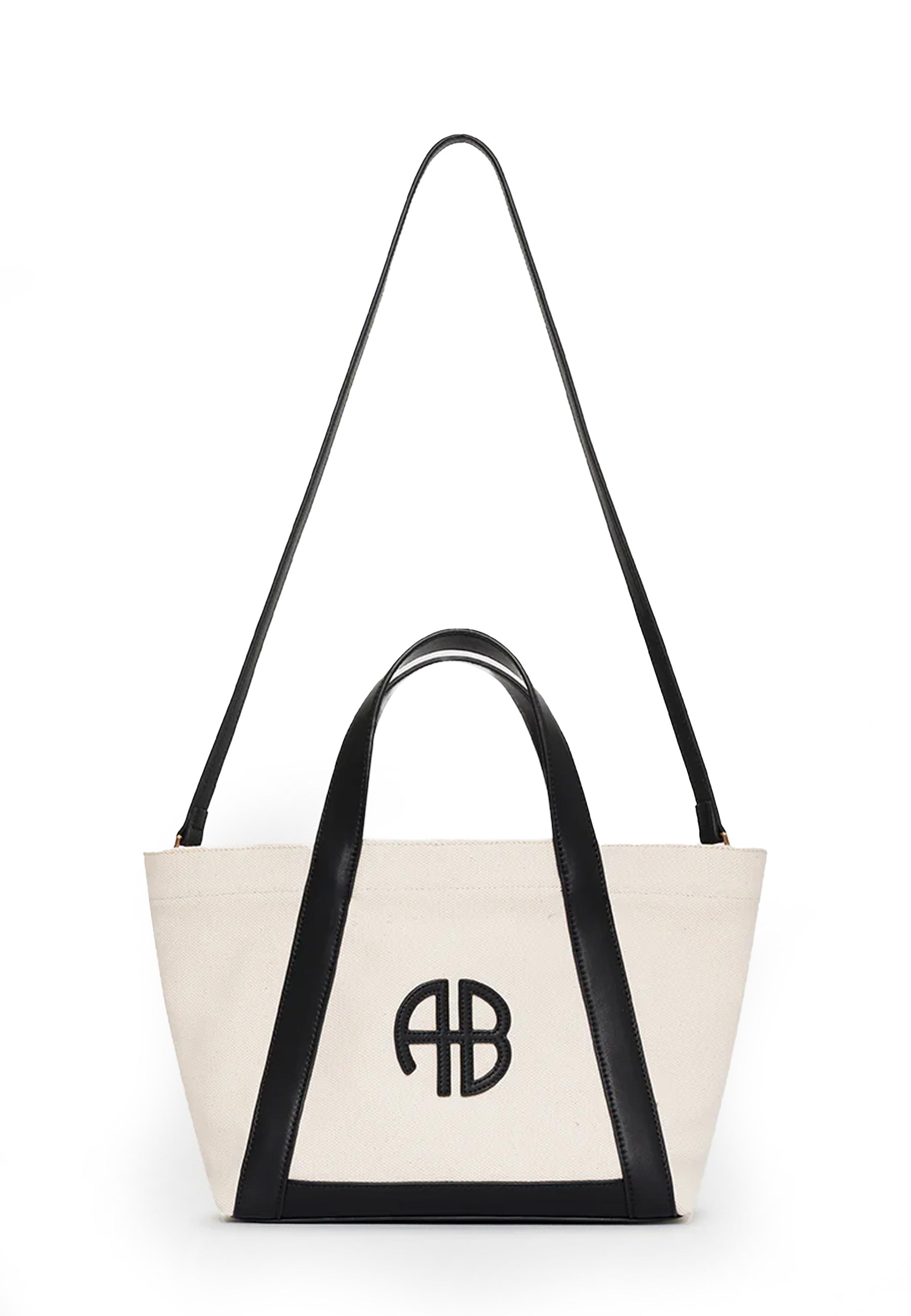 Small Cara Tote Tasche | Natural Canvas with Black