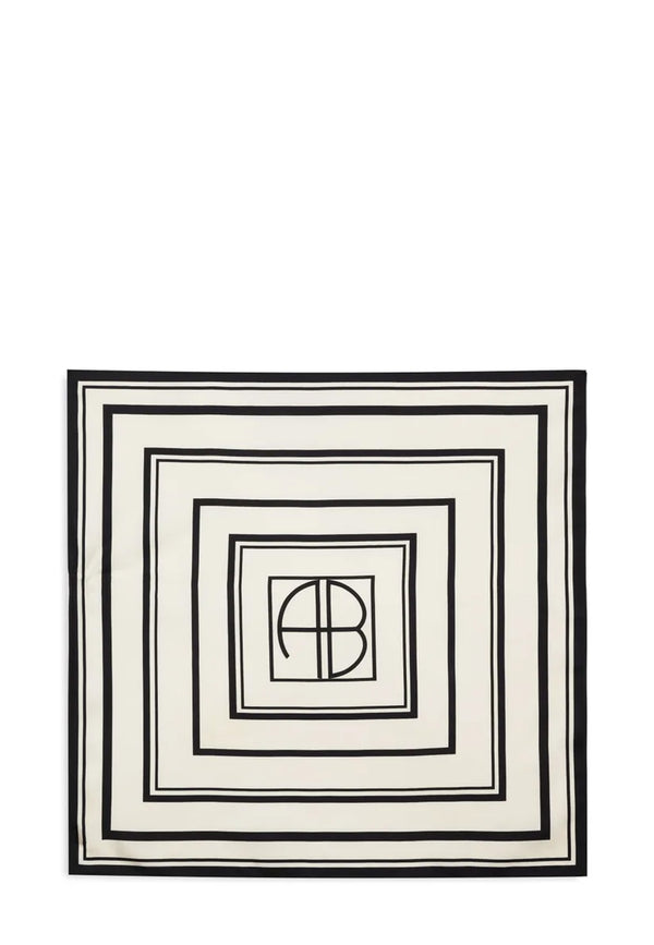 York Tuch | Ivory and Black Monogram