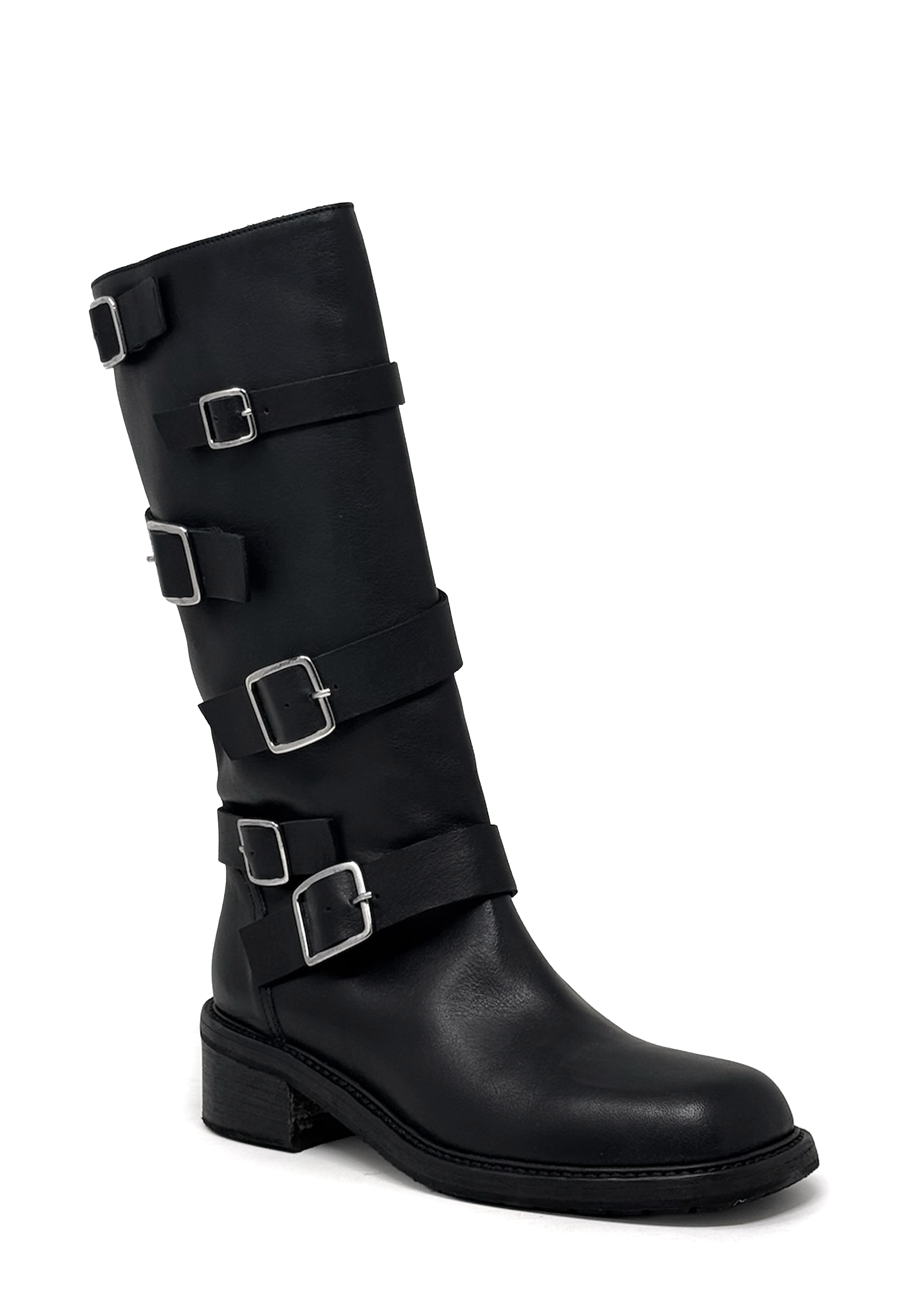 Homer Schnallen Langschaft Boot | Nero
