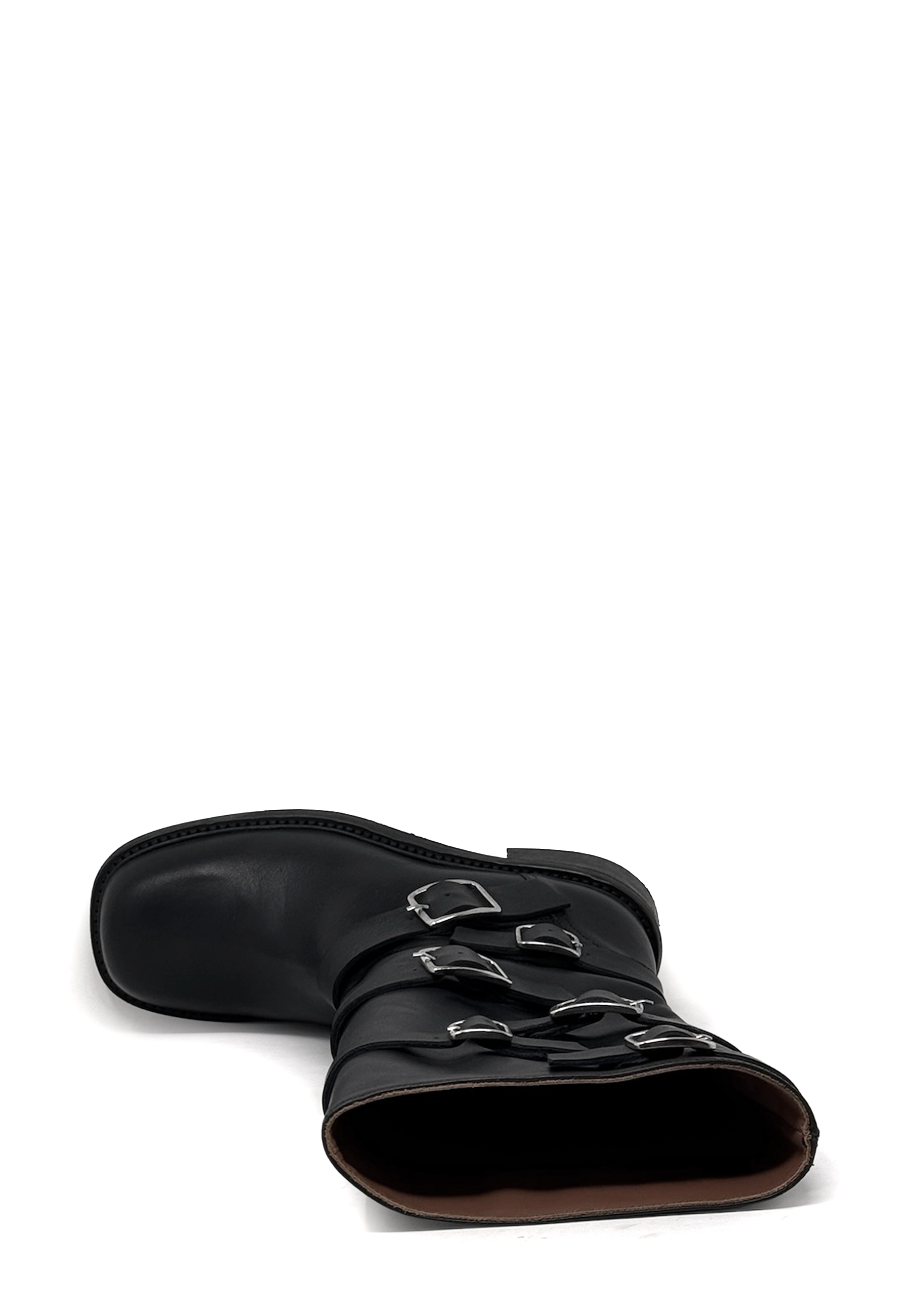 Homer Schnallen Langschaft Boot | Nero
