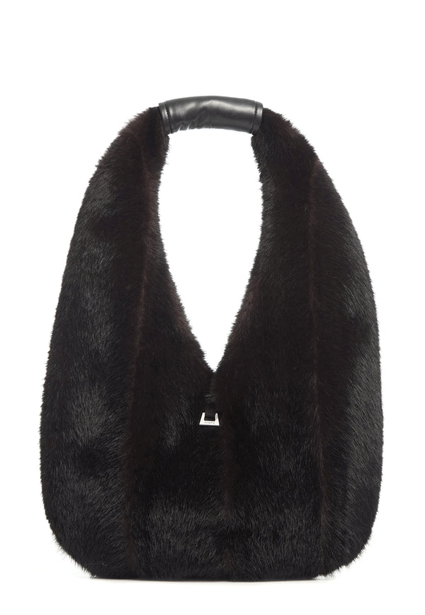 Colette Fake Fur Tasche | Noir Shaved Mink