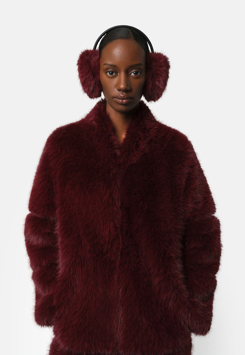 Esme Fake Fur Ohrschützer | Merlot Sable