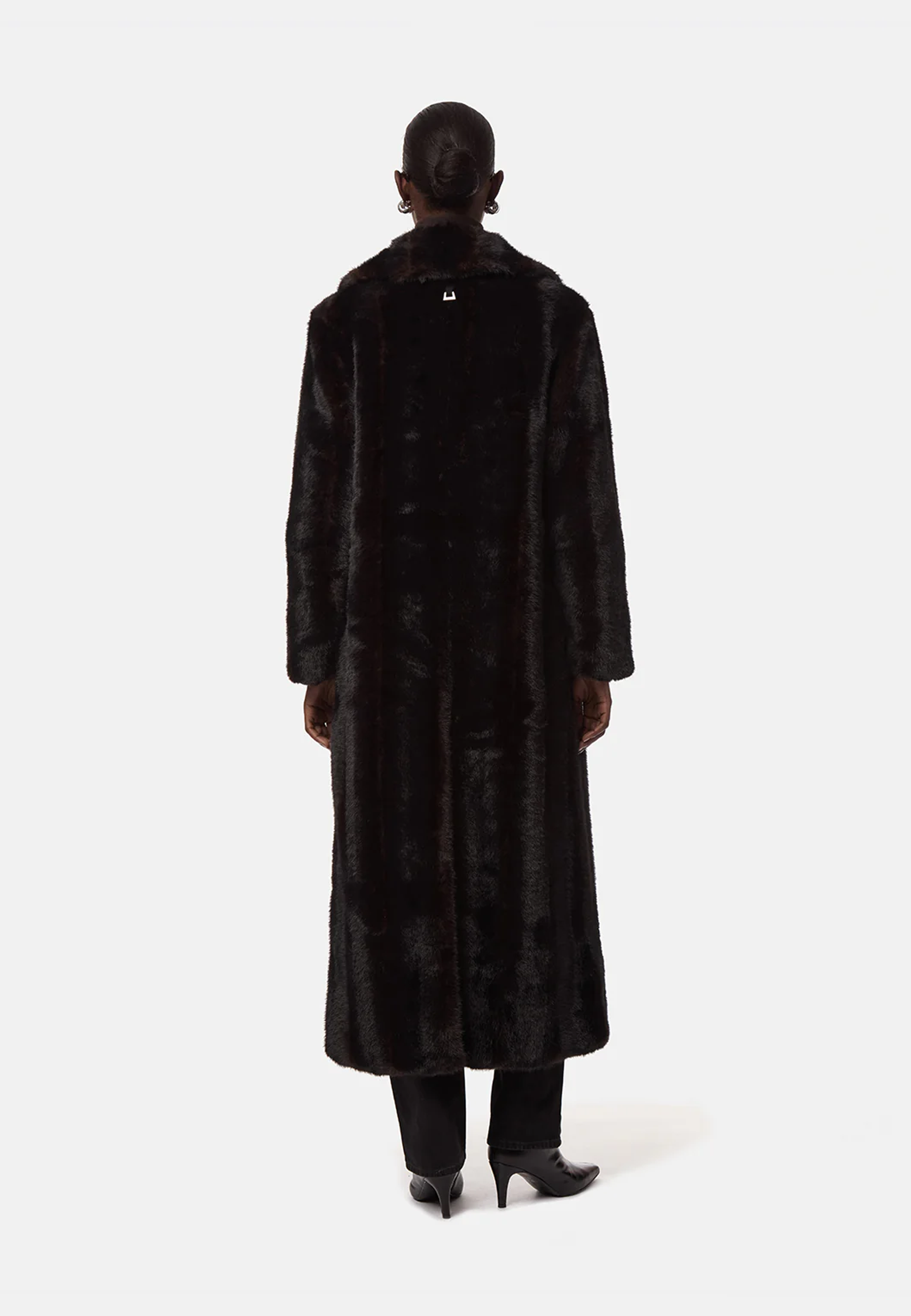 Gabrielle Faux Fur Mantel | Noir Shaved Mink