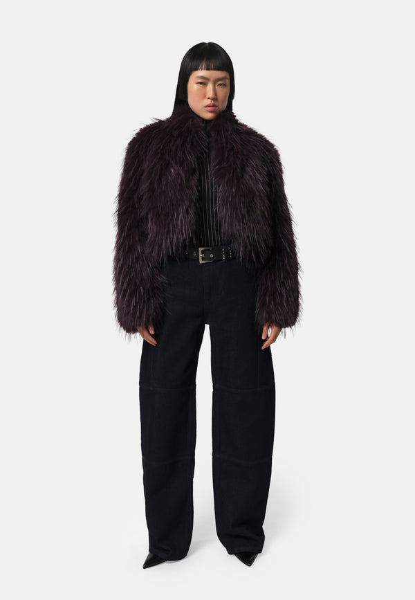 Ginette Fake Fur Jacke | Midnight
