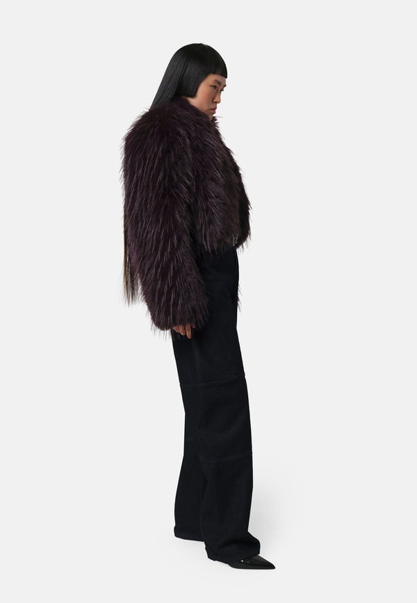 Ginette Fake Fur Jacke | Midnight