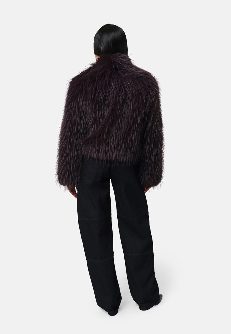 Ginette Fake Fur Jacke | Midnight