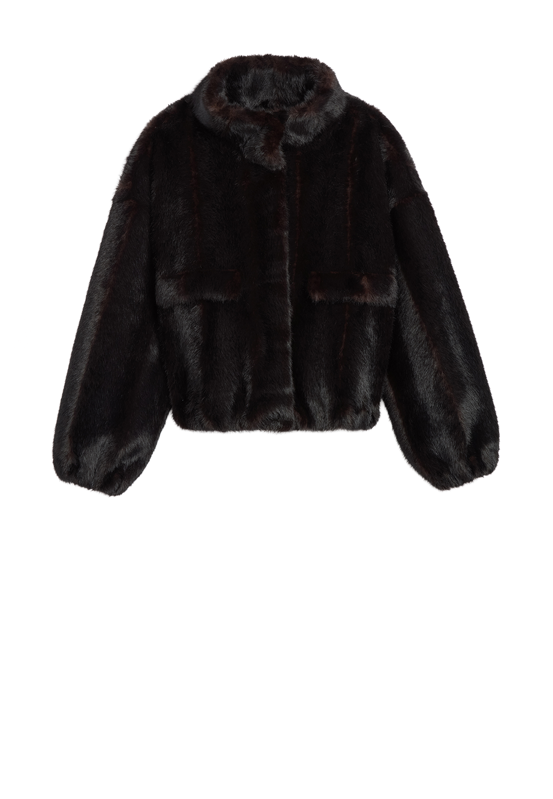 Iris Faux Fur Bomberjacke | Noir Shaved Mink
