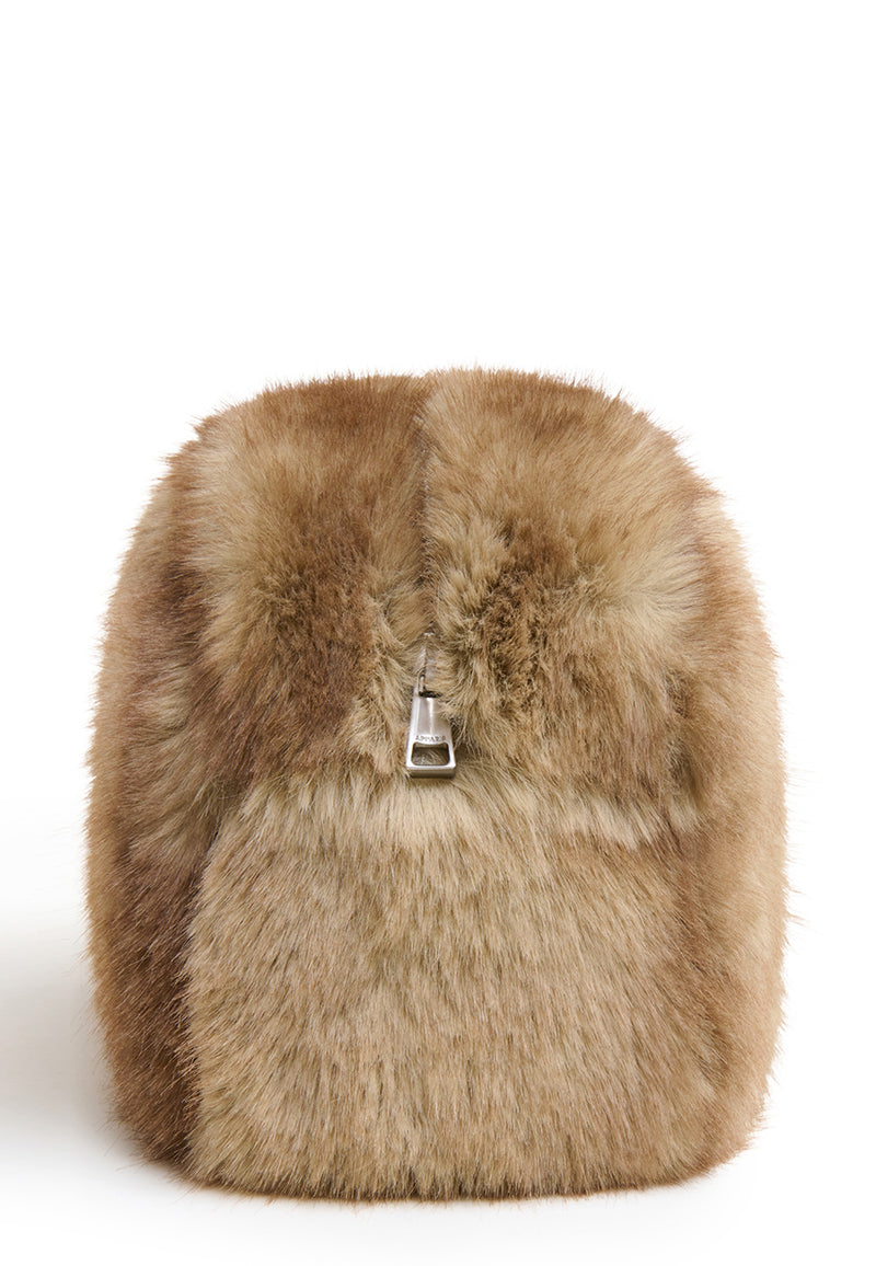 Jumbo Fake Fur Clutch | Blonde Mink