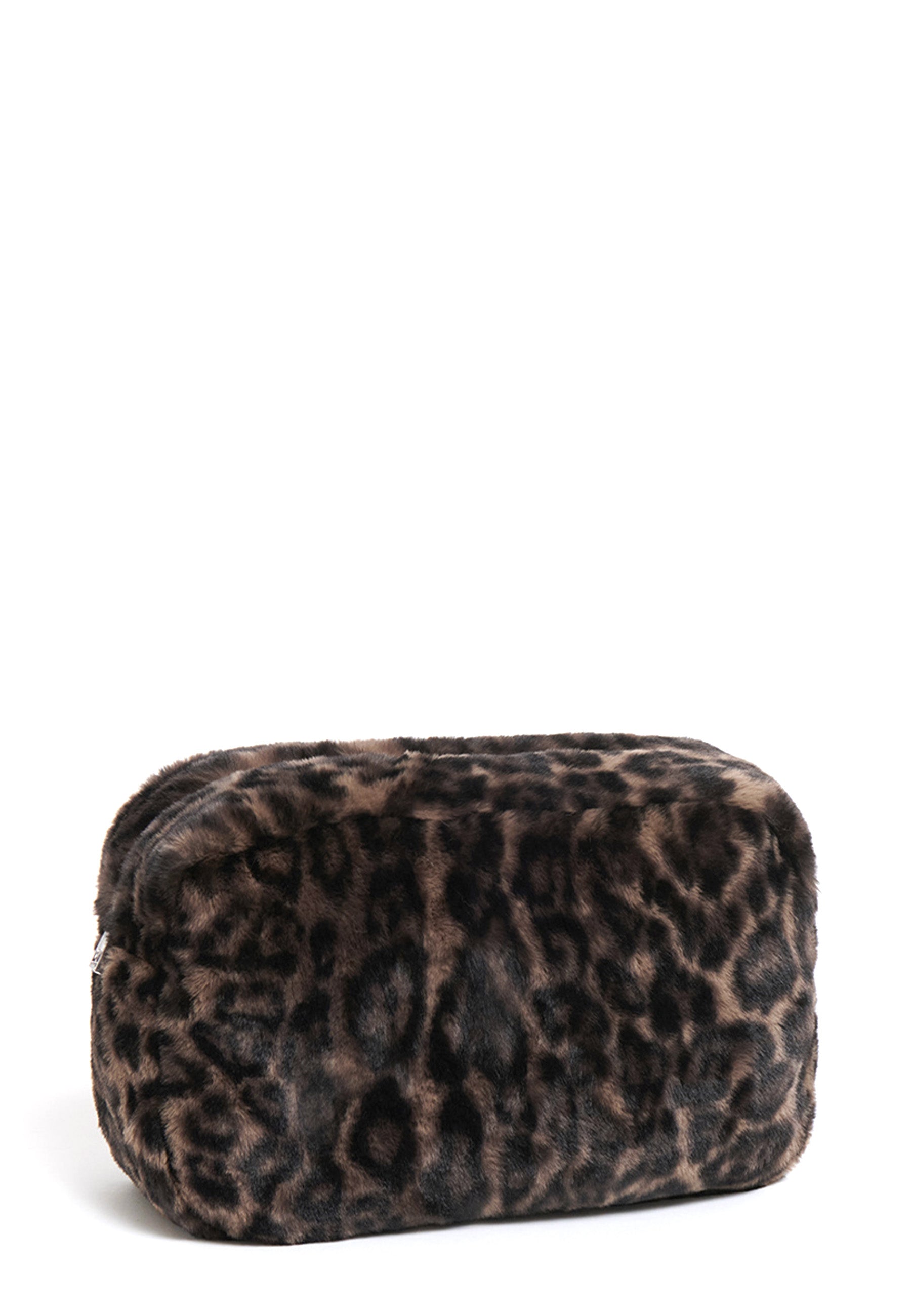 Jumbo Fake Fur Clutch | Dark Leopard