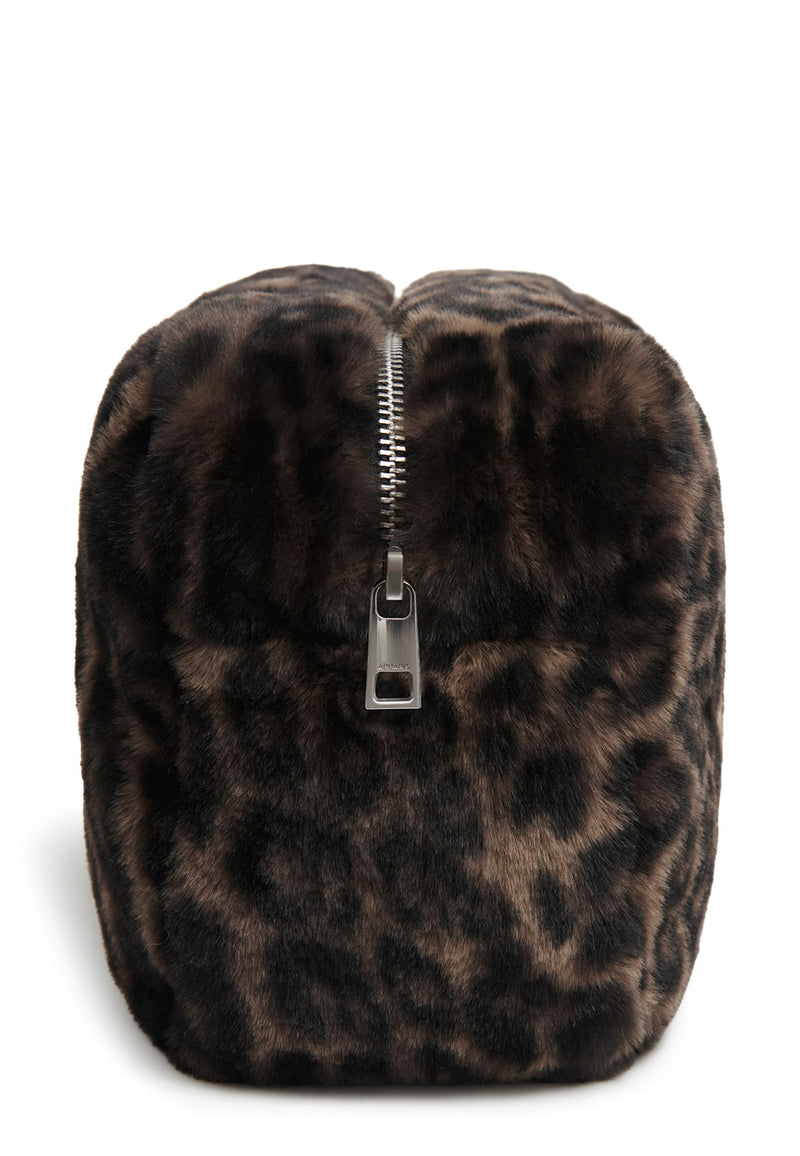 Jumbo Fake Fur Clutch | Dark Leopard
