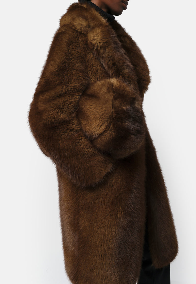 Jumbo Fake Fur Clutch | Mink