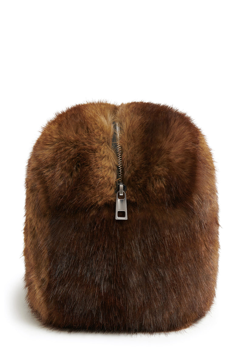 Jumbo Fake Fur Clutch | Mink