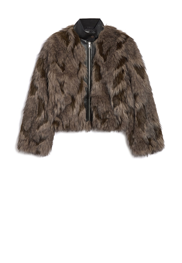 Lillet Fake Fur Jacke | Patchwork Cedar