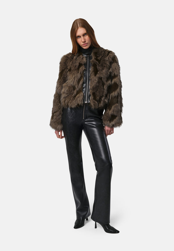Lillet Fake Fur Jacke | Patchwork Cedar