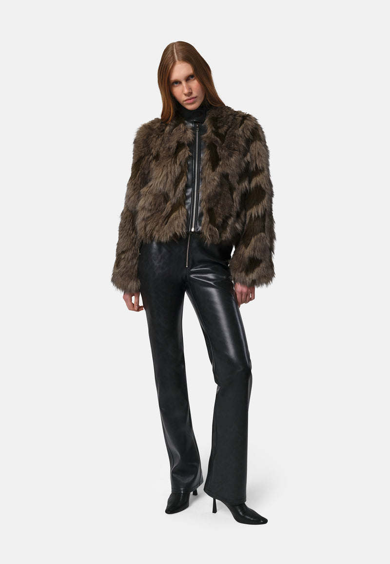 Lillet Fake Fur Jacke | Patchwork Cedar