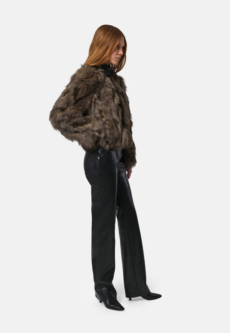 Lillet Fake Fur Jacke | Patchwork Cedar