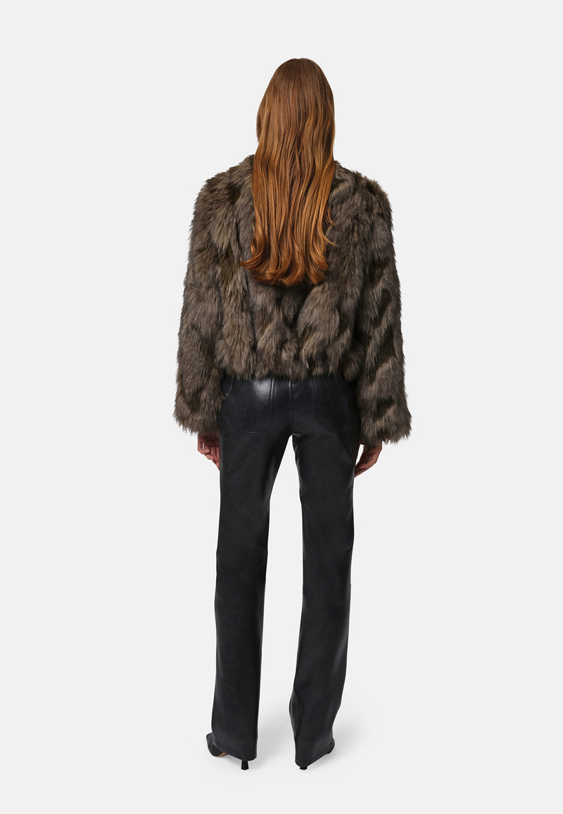 Lillet Fake Fur Jacke | Patchwork Cedar
