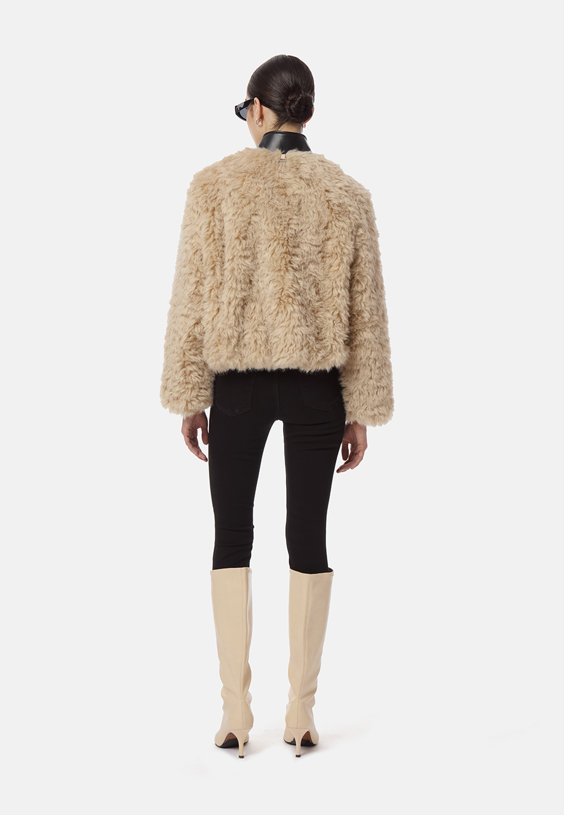 Lillet Patchwork Bomberjacke | Noir Bone Sherpa