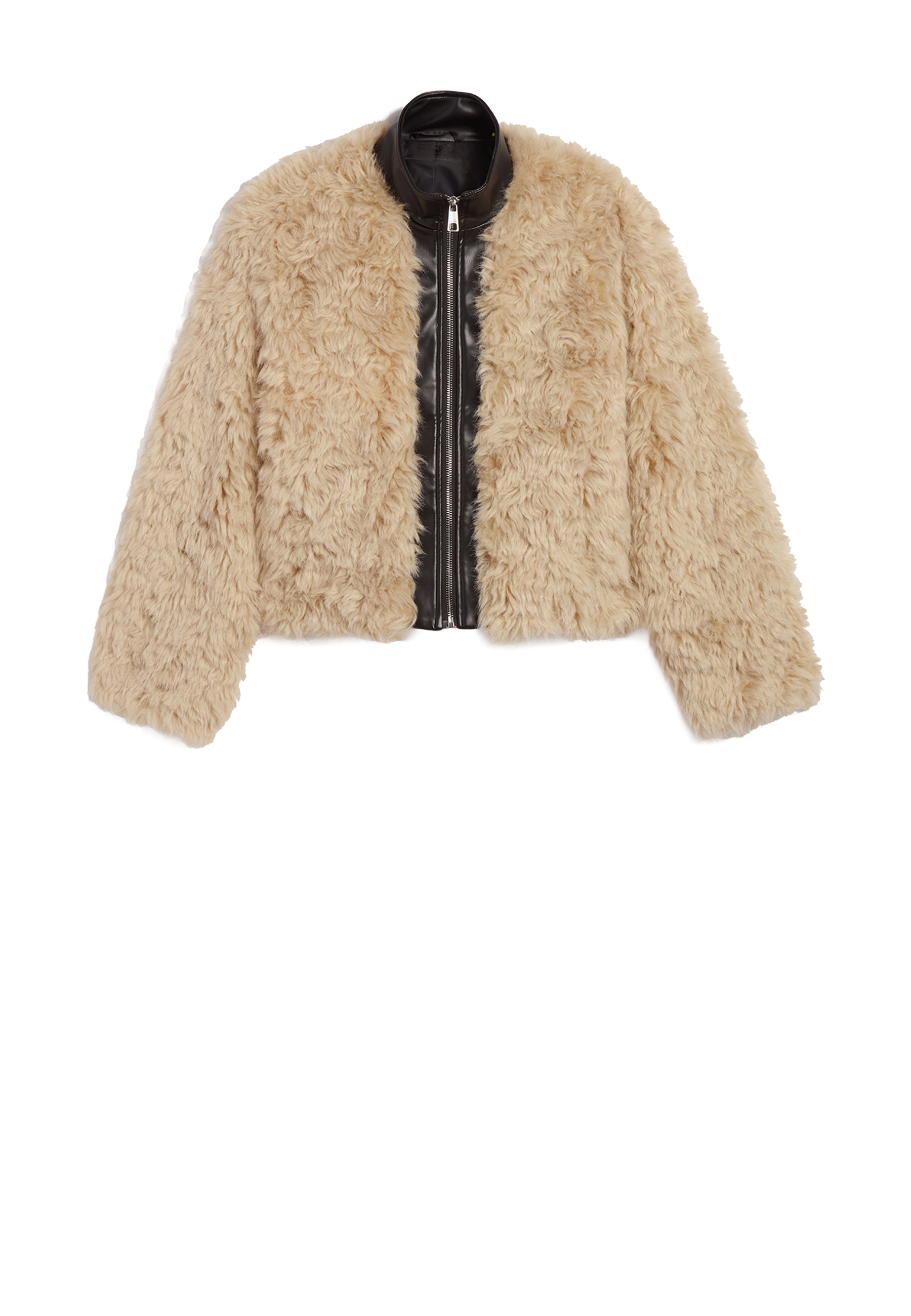 Lillet Patchwork Bomberjacke | Noir Bone Sherpa