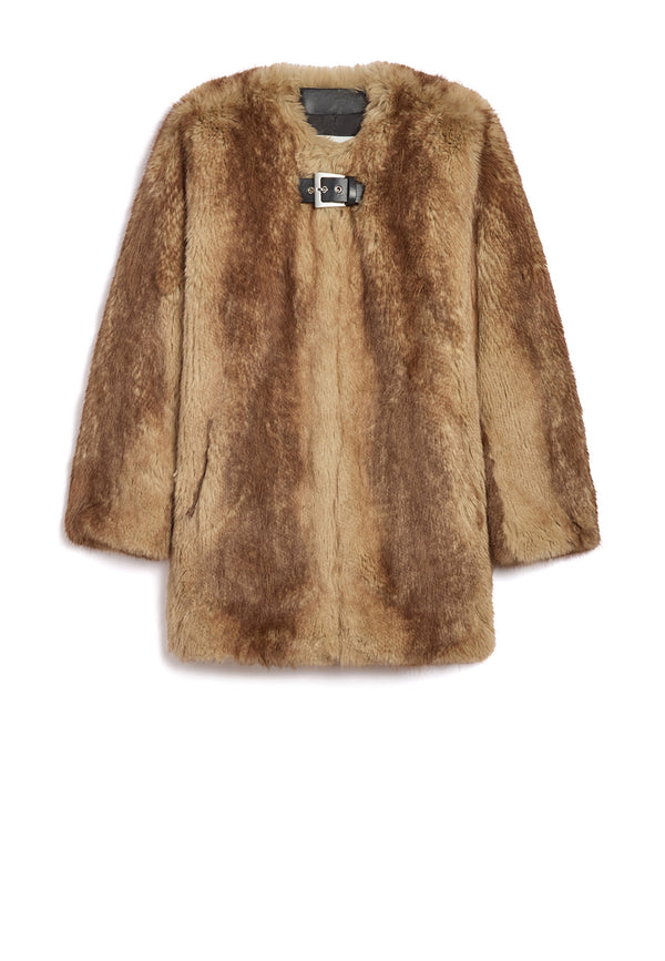Petra Fake Fur Mantel | Blonde Mink